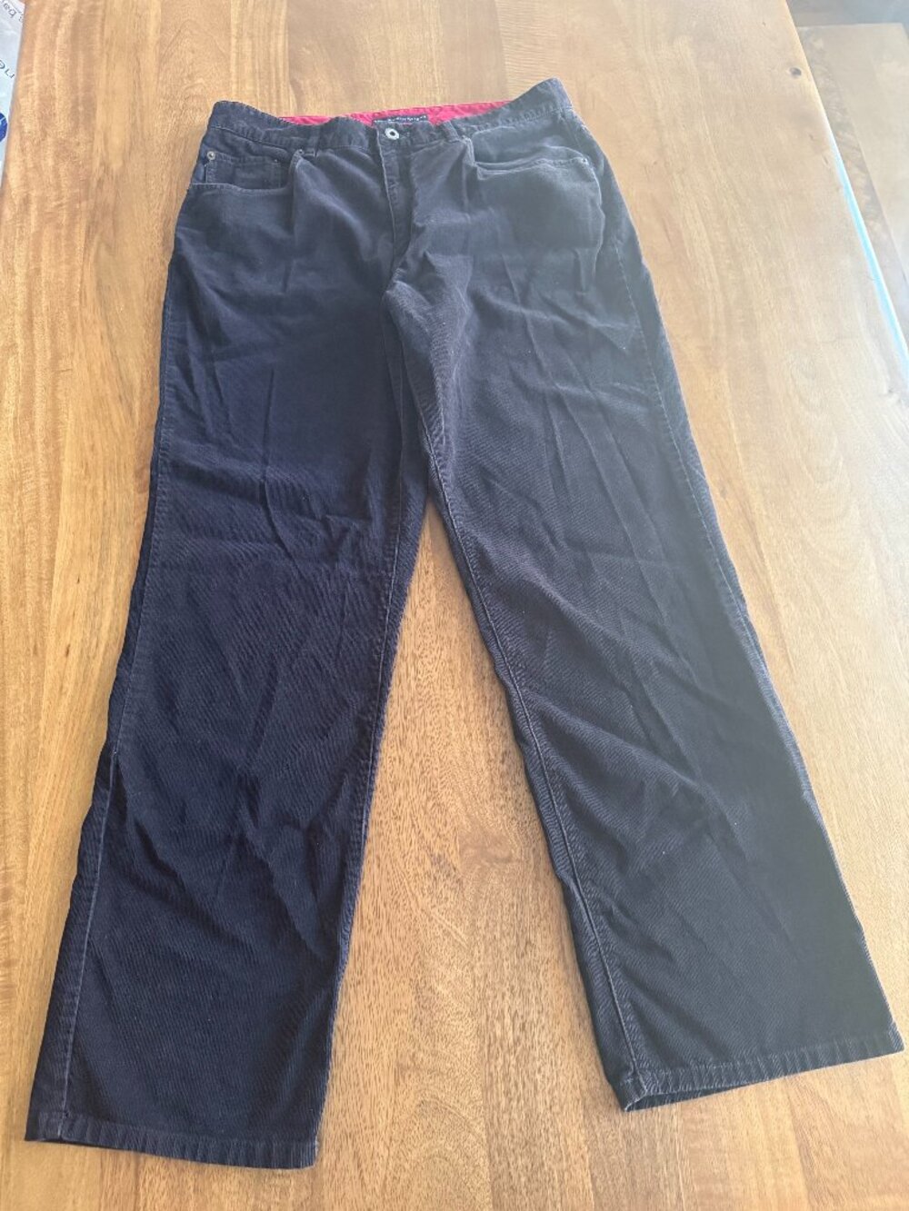Vintage Tommy Hilfiger Corduroy Pants Mens 34x32 Two Tone Red Brown Plaid Lining